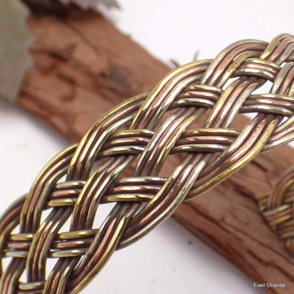 Bijou bracelet népalais trois tresses Bracelets tibétains bouddhistes AA51.3