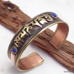 Bracelet tibétain cuivre et laiton Mantra 