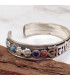 Bracelet tibétain en métal blanc Mantra Bracelets tibétains bouddhistes ABT17.1