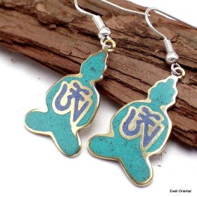 Boucles d'oreilles tibétaines Bouddha Om Boucles d'oreilles tibétaines PBO3
