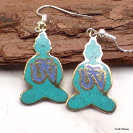 Boucles d'oreilles tibétaines Bouddha Om Boucles d'oreilles tibétaines PBO3