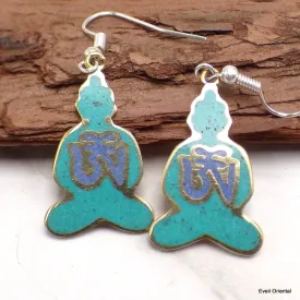 Boucles d'oreilles tibétaines Bouddha Om - Boucles d'oreilles tibétaines