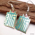 Boucles d'oreilles tibétaines Kalachakra Boucles d'oreilles tibétaines PBO4