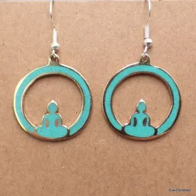 Boucle d'oreille tibétaines bouddhiste Bouddha sur Lune - Boucles d'oreilles tibétaines