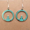 Boucle d'oreille tibétaines bouddhiste Bouddha sur Lune - Boucles d'oreilles tibétaines