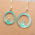 Boucle d'oreille tibétaines bouddhiste Bouddha sur Lune - Boucles d'oreilles tibétaines