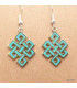 Boucle d'oreille bouddhiste Noeud sans fin turquoise Boucles d'oreilles tibétaines PBO8