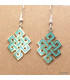 Boucle d'oreille bouddhiste Noeud sans fin turquoise Boucles d'oreilles tibétaines PBO8