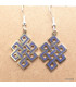 Boucle d'oreille bouddhiste Noeud sans fin Lapis Boucles d'oreilles tibétaines PBO9