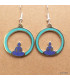 Boucle d'oreille Bouddha lapis sur lune Boucles d'oreilles tibétaines PBO11