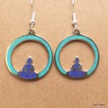 Boucle d'oreille Bouddha lapis sur lune Boucles d'oreilles tibétaines PBO11