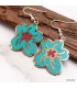 Boucle d'oreille bouddhiste fleur du Népal Boucles d'oreilles tibétaines PBO12