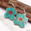 Boucle d'oreille bouddhiste fleur du Népal Boucles d'oreilles tibétaines PBO12