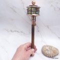 Moulin à prière bouddhiste 2 mantras 25 cm Objets rituels bouddhistes MAA19