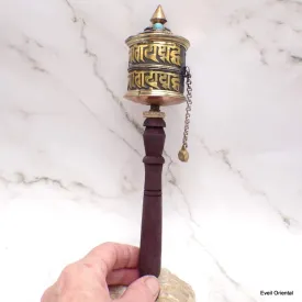 Moulin à prières bouddhiste 2 mantras 24 cm - Moulins à Prières tibétains