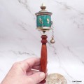 Moulin de prière bouddhiste turquoise 20 cm Moulins à Prières tibétains PGAM37