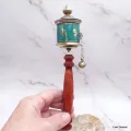 Moulin de prière bouddhiste turquoise 20 cm - Moulins à Prières tibétains