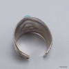 Bague tibétaine Dorjé métal blanc et Turquoise Bagues tibétaines bouddhistes 4666.15-a