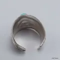 Bague tibétaine Dorjé métal blanc et Turquoise - Bagues tibétaines bouddhistes