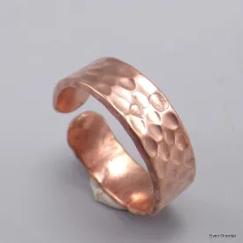 Anneau tibétain en cuivre martelé massif - Bijoux en Cuivre