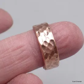 Anneau tibétain en cuivre martelé massif - Bijoux en Cuivre