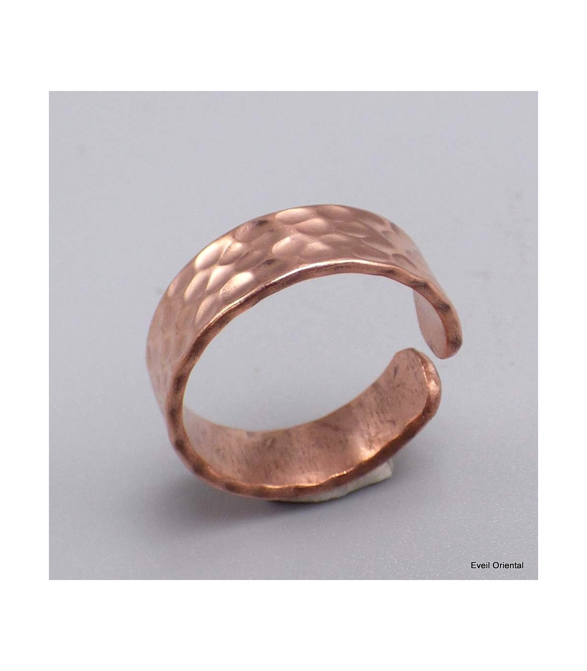 Anneaux Magnétiques En Cuivre Martelé Vintage - Pour Homme Et Femme - Cuivre Pur, Léger, Confortable - Sans Nickel Ni Plomb - 6