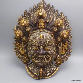 Grand masque Mahakala Bhairav 34 cm - Sculpture, tableau, masque mural bouddhiste