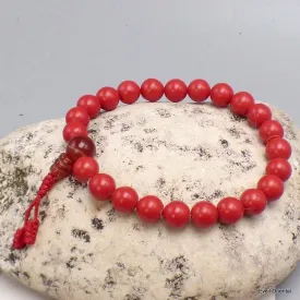 Bracelet mala tibétain en Corail bambou - Bracelet en perles et Pierres naturelles
