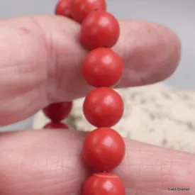 Bracelet mala tibétain en Corail bambou - Bracelet en perles et Pierres naturelles
