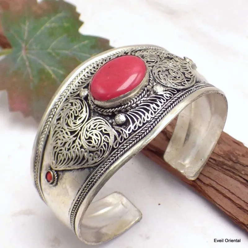 Bracelet tibétain en Corail bambou - Bracelets tibétains bouddhistes