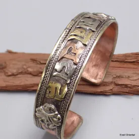 Bracelet tibétain deux tons Mantra de Chenrezi - Bracelets tibétains bouddhistes
