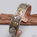 Bracelet tibétain deux tons Mantra de Chenrezi - Bracelets tibétains bouddhistes