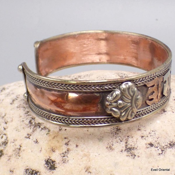 Bracelet tibétain deux tons Mantra de Chenrezi Bracelets tibétains bouddhistes ref121