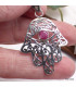 Pendentif Main de Fatma argent rubis Pendentifs pierres naturelles k68.4
