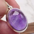 Pendentif oval en Améthyste cabochon Bijoux en Améthyste LAM50.1