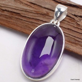 Pendentif en Améthyste cabochon forme ovale Bijoux en Améthyste LAM50.2