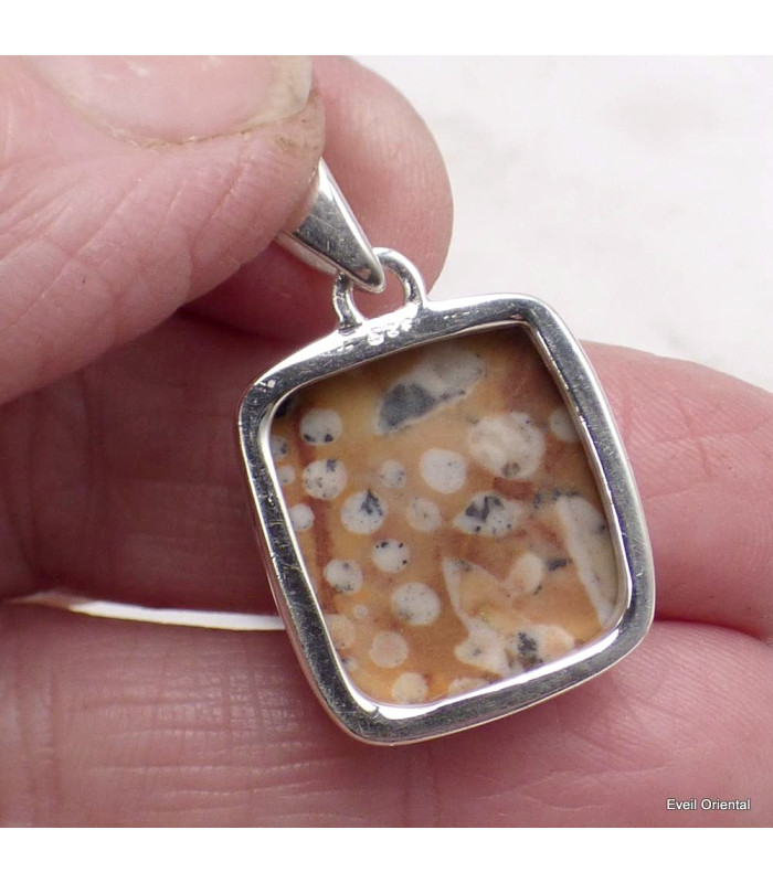 Pendentif carré en Jaspe Faon Pendentifs pierres naturelles LAM72.3