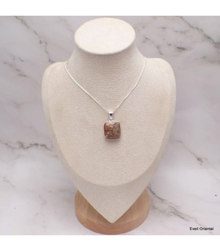 Pendentif carré en Jaspe Faon Pendentifs pierres naturelles LAM72.3