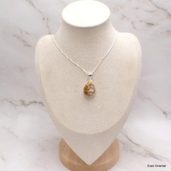 Pendentif pierre naturelle Jaspe brecchia Bijoux en Jaspe LAM62.2