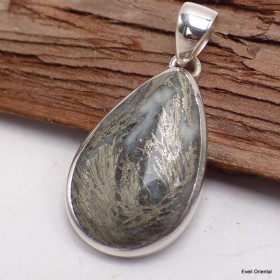 Bijou Pendentif en Pyrite plume forme poire Bijoux en Pyrite LAM75.2