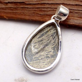 Bijou Pendentif en Pyrite plume forme poire Bijoux en Pyrite LAM75.2