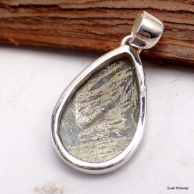 Bijou Pendentif en Pyrite plume carré 