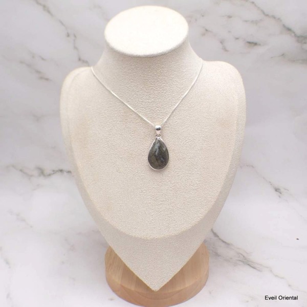 Bijou Pendentif en Pyrite plume forme poire Bijoux en Pyrite LAM75.2
