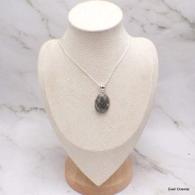 Pendentif oval en Pyrite plume Bijoux en Pyrite LAM75.3