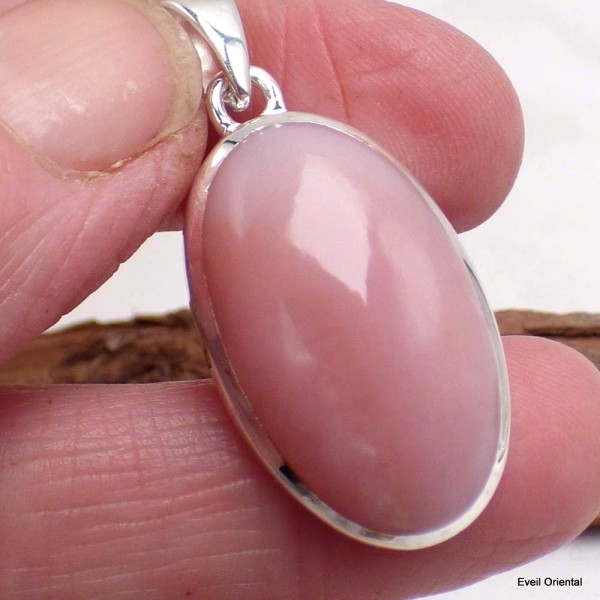 Pendentif oval Opale Rose du Pérou Pendentifs pierres naturelles LAM69