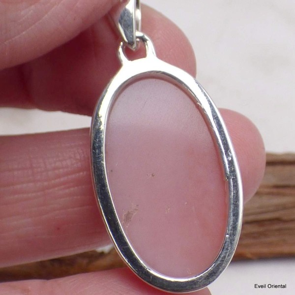 Pendentif oval Opale Rose du Pérou Pendentifs pierres naturelles LAM69