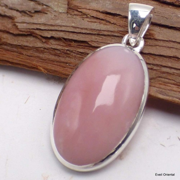 Pendentif oval Opale Rose du Pérou Pendentifs pierres naturelles LAM69