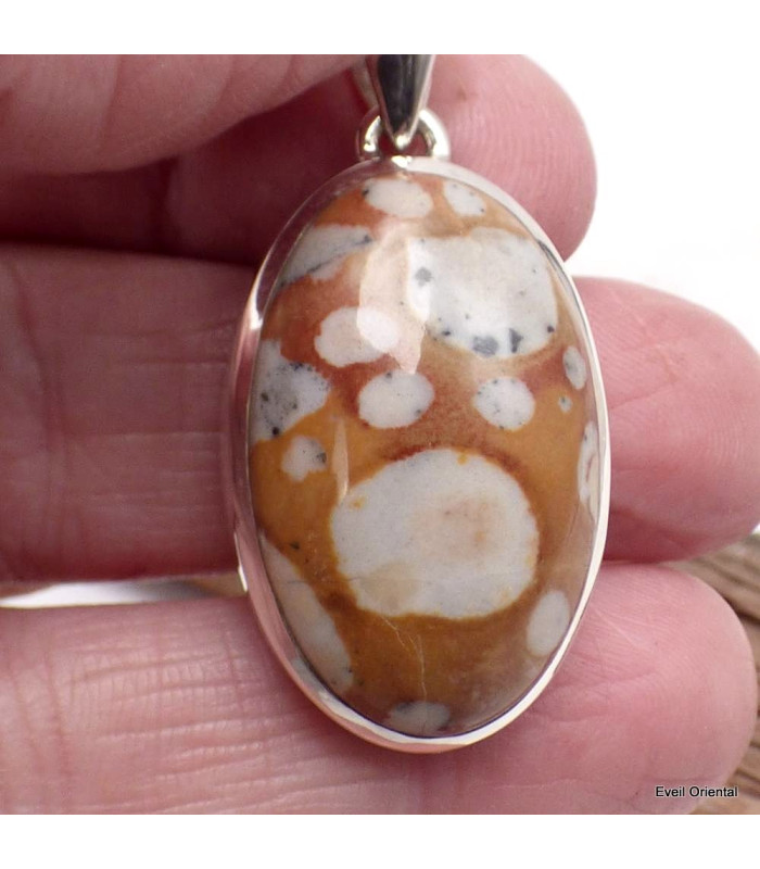 Pendentif en Jaspe Faon forme ovale Bijoux en Jaspe Faon LAM72.2