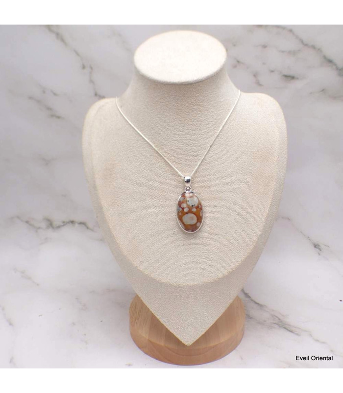 Pendentif en Jaspe Faon forme ovale Bijoux en Jaspe Faon LAM72.2