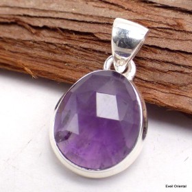 Pendentif en Améthyste violette taille damier 